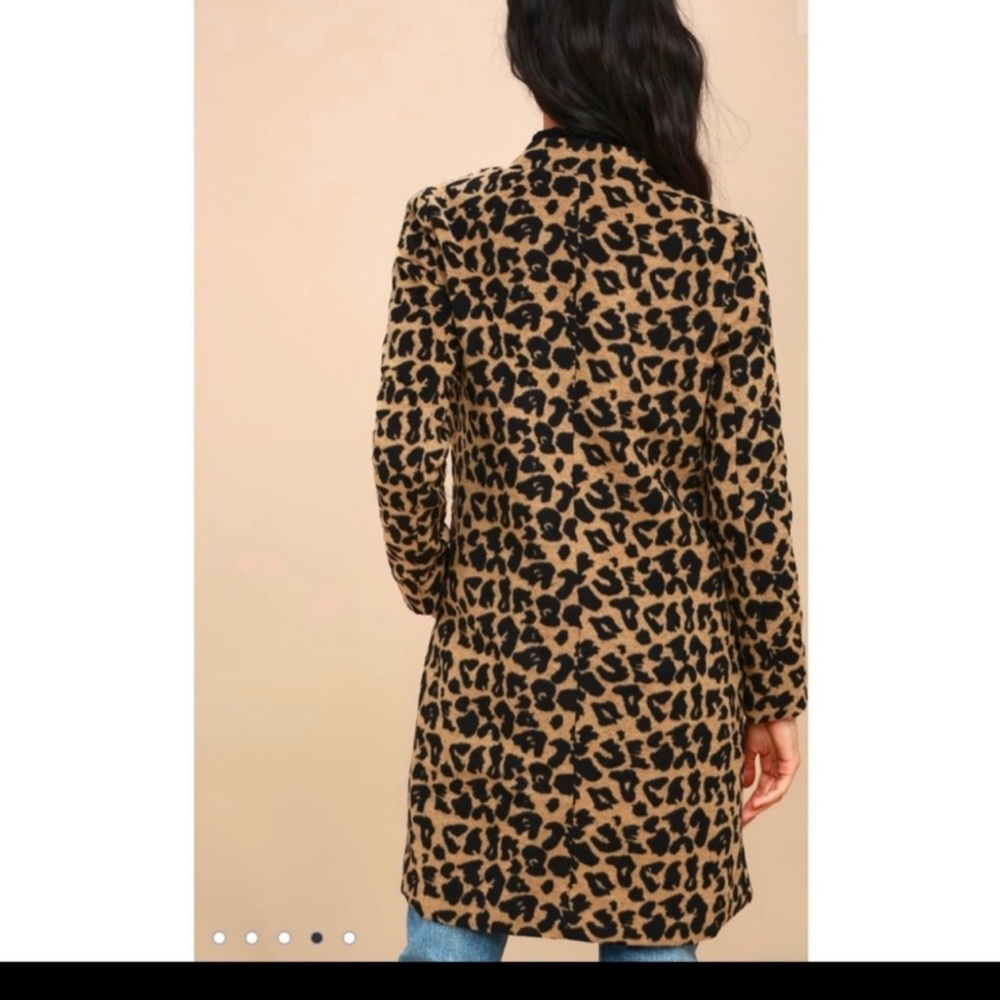 Lulu’s Leopard Print Coat Open Front S. - image 4